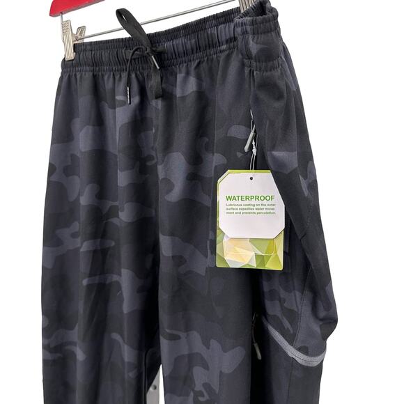 Libin Waterproof Camo Capri Cargo Zipper Pockets Elastic Waistband XXXL Black - Picture 4 of 10